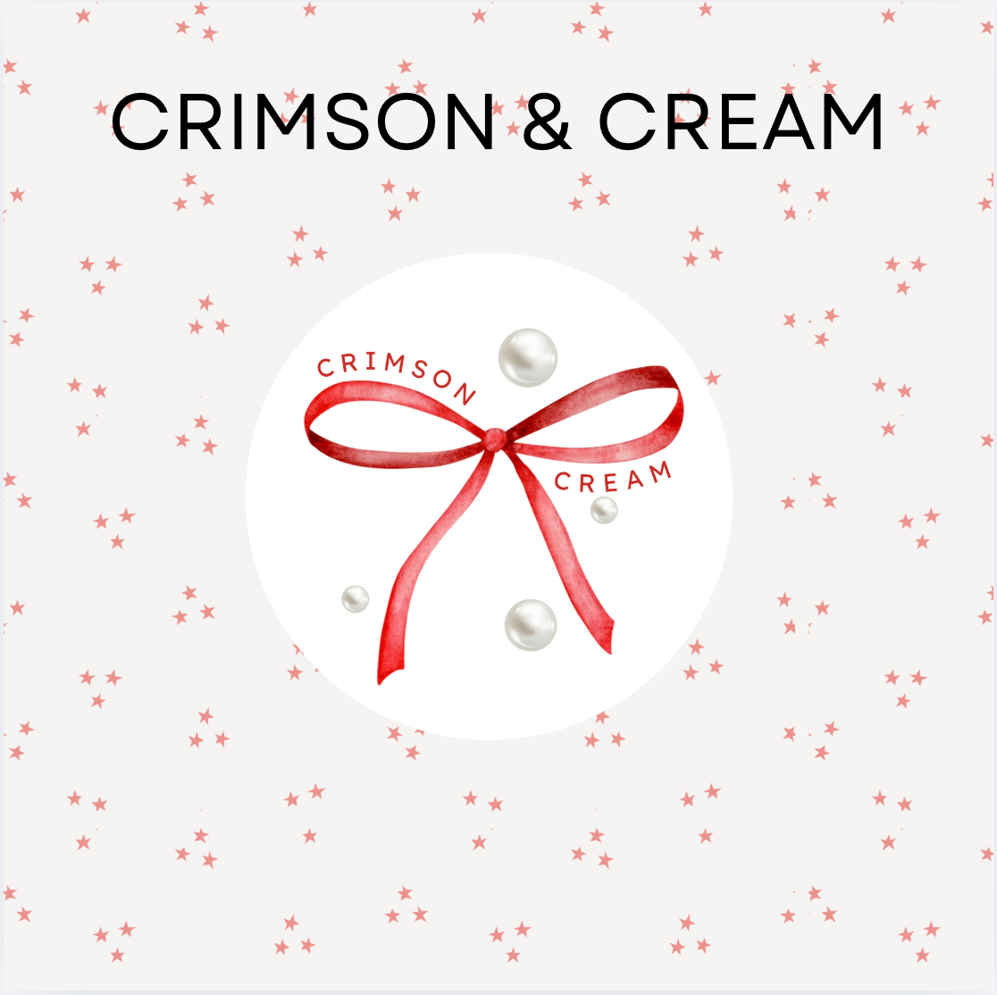 Pearls Crimson & Cream Bow