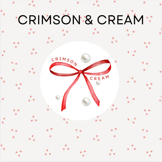 Pearls Crimson & Cream Bow